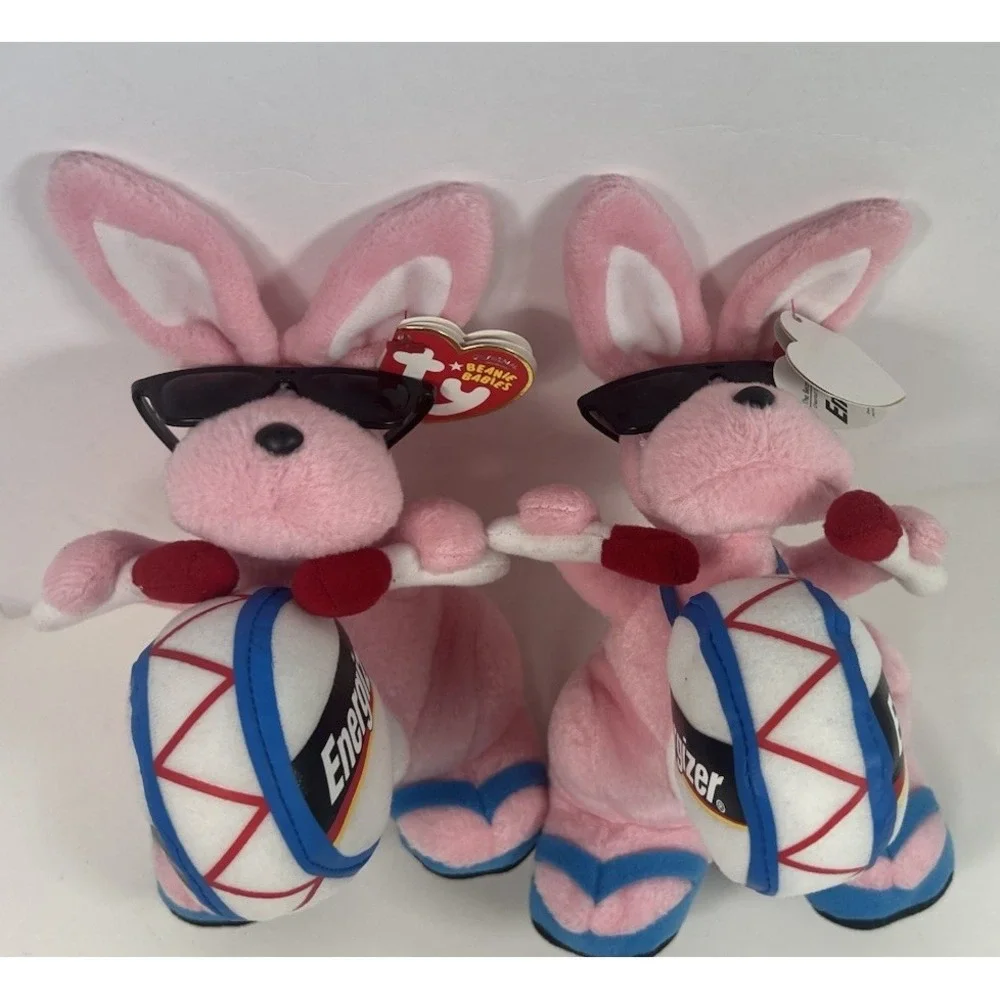2 Energizer Bunnies‎ TY Beanie Babies Exclusive New So Cute! Pink